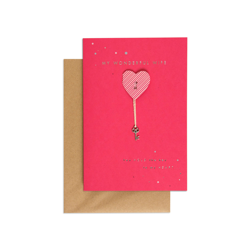 Beautiful & Sentimental Key To My Heart Wife Birthday Card