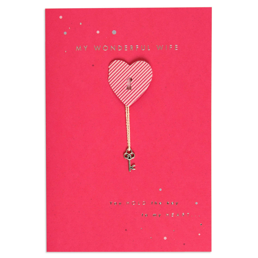 Beautiful & Sentimental Key To My Heart Wife Birthday Card