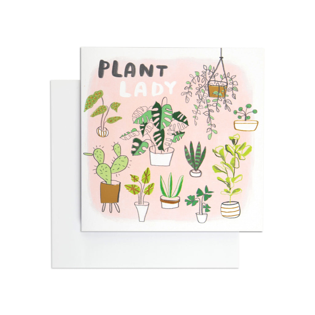 Beautiful Plant Lady Illustrations Blank Card
