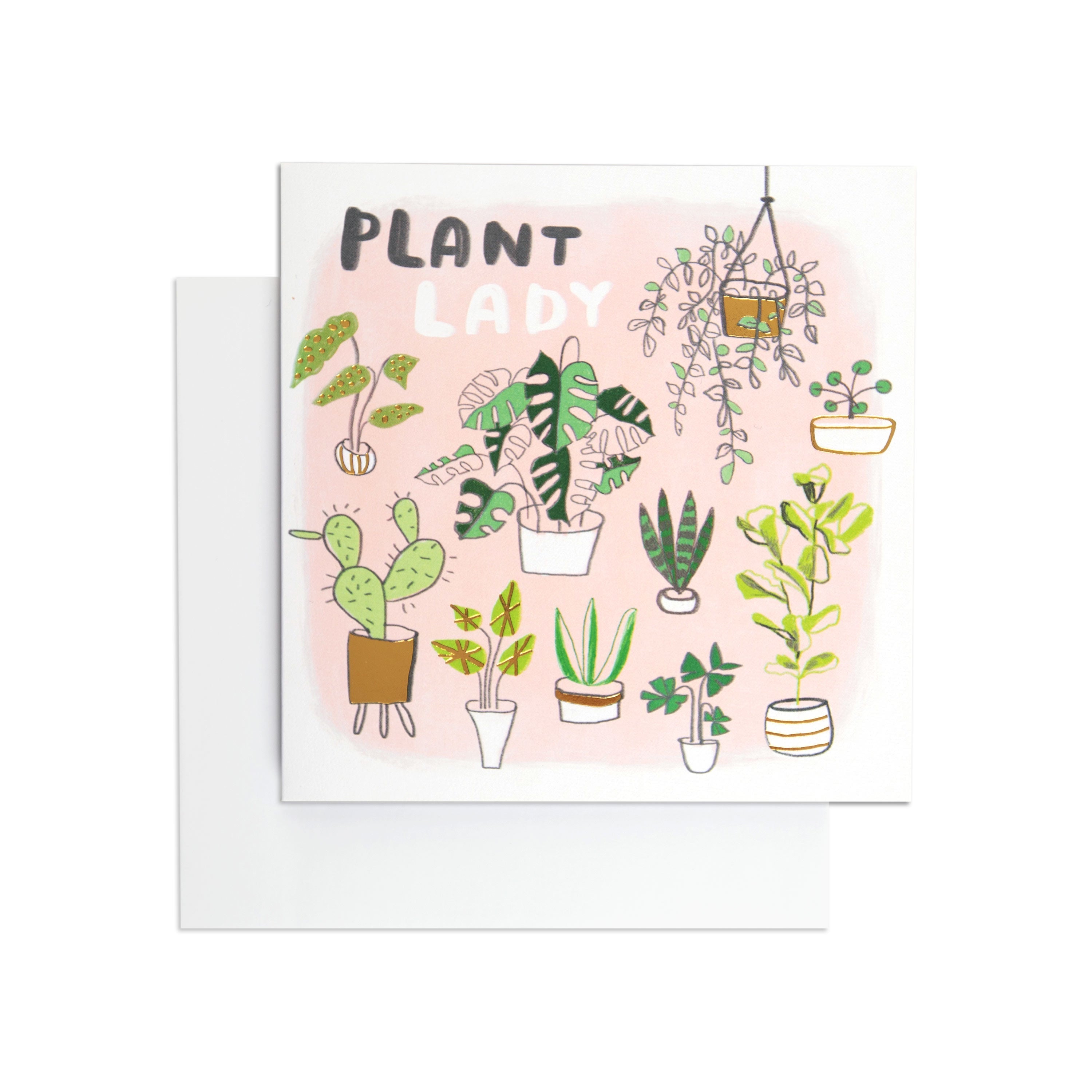 Beautiful Plant Lady Illustrations Blank Card