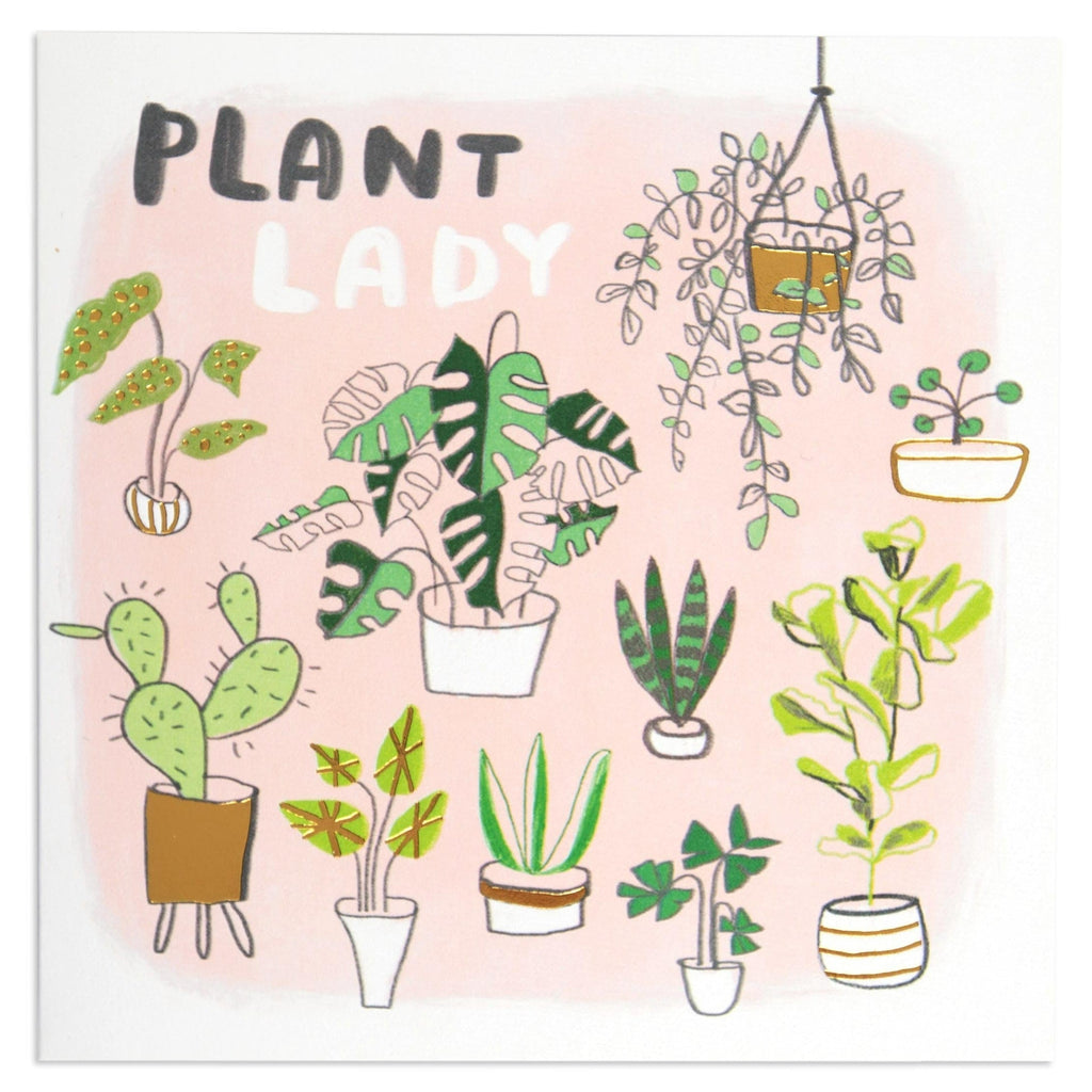 Beautiful Plant Lady Illustrations Blank Card