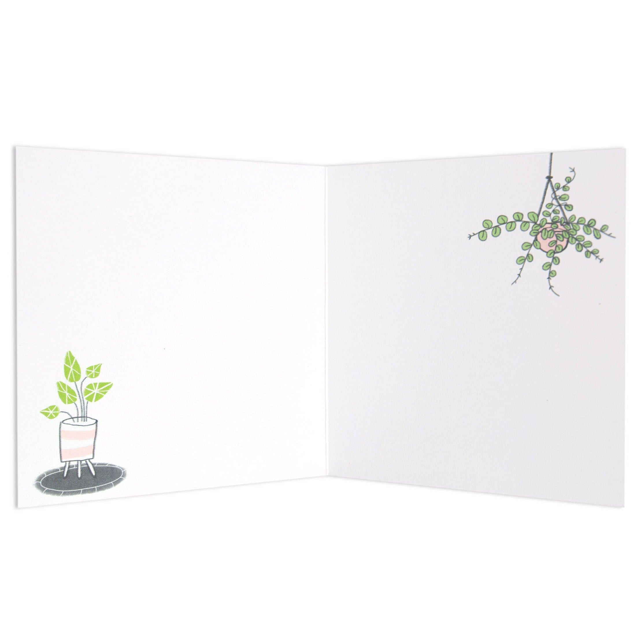 Beautiful Plant Lady Illustrations Blank Card