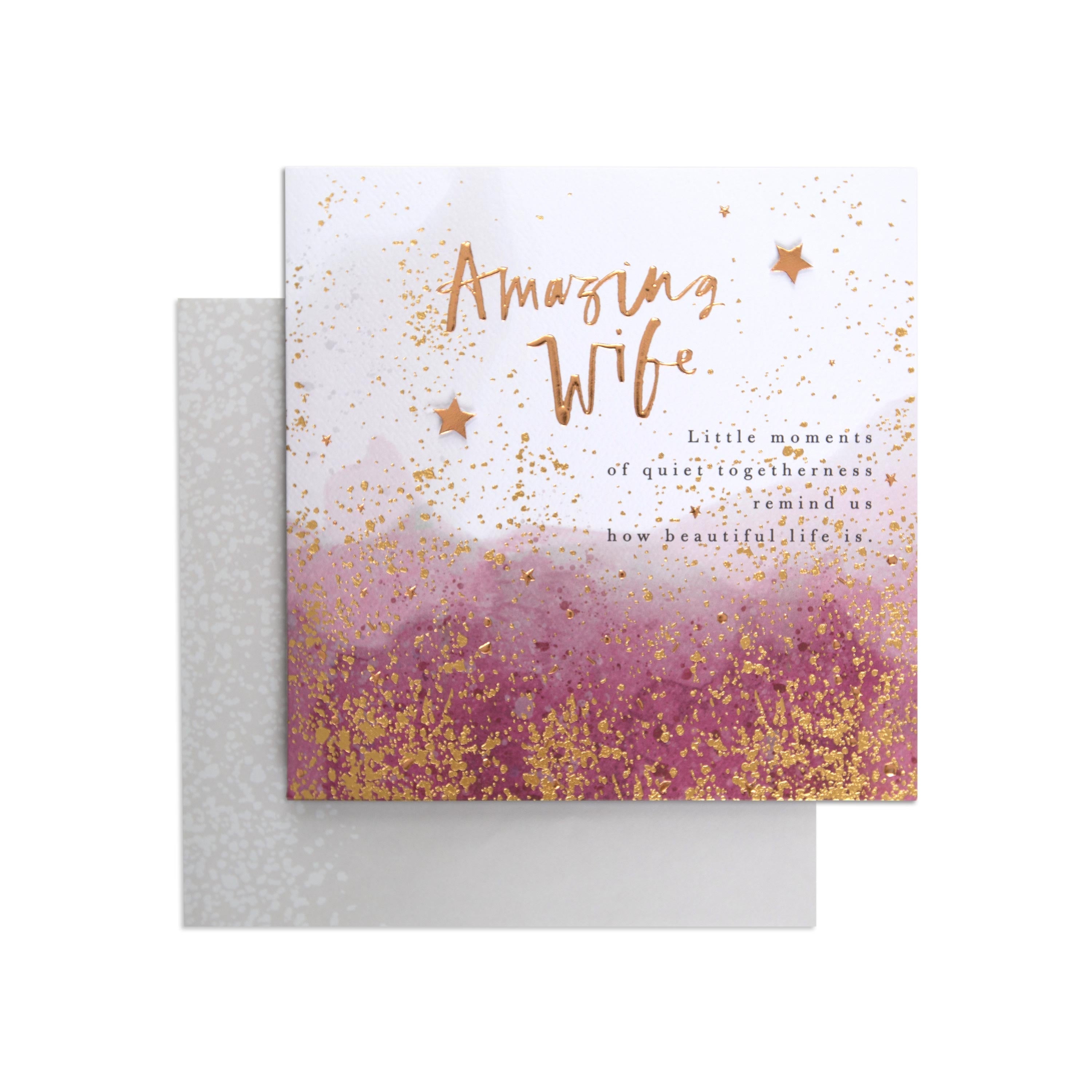 Beautiful Contemporary Stars Amazing Wife Birthday Card