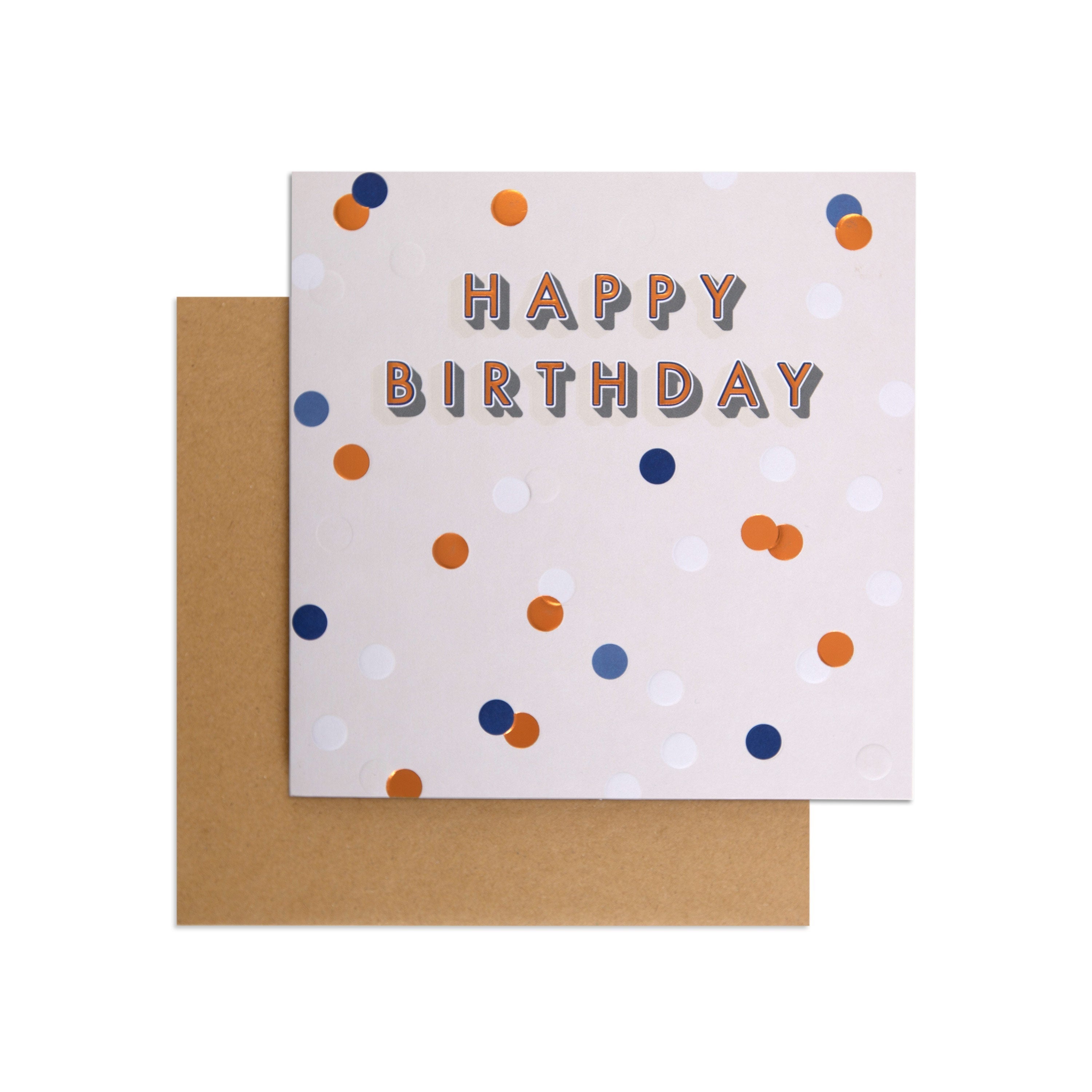 Confetti Dot Contemporary Blank Birthday Card