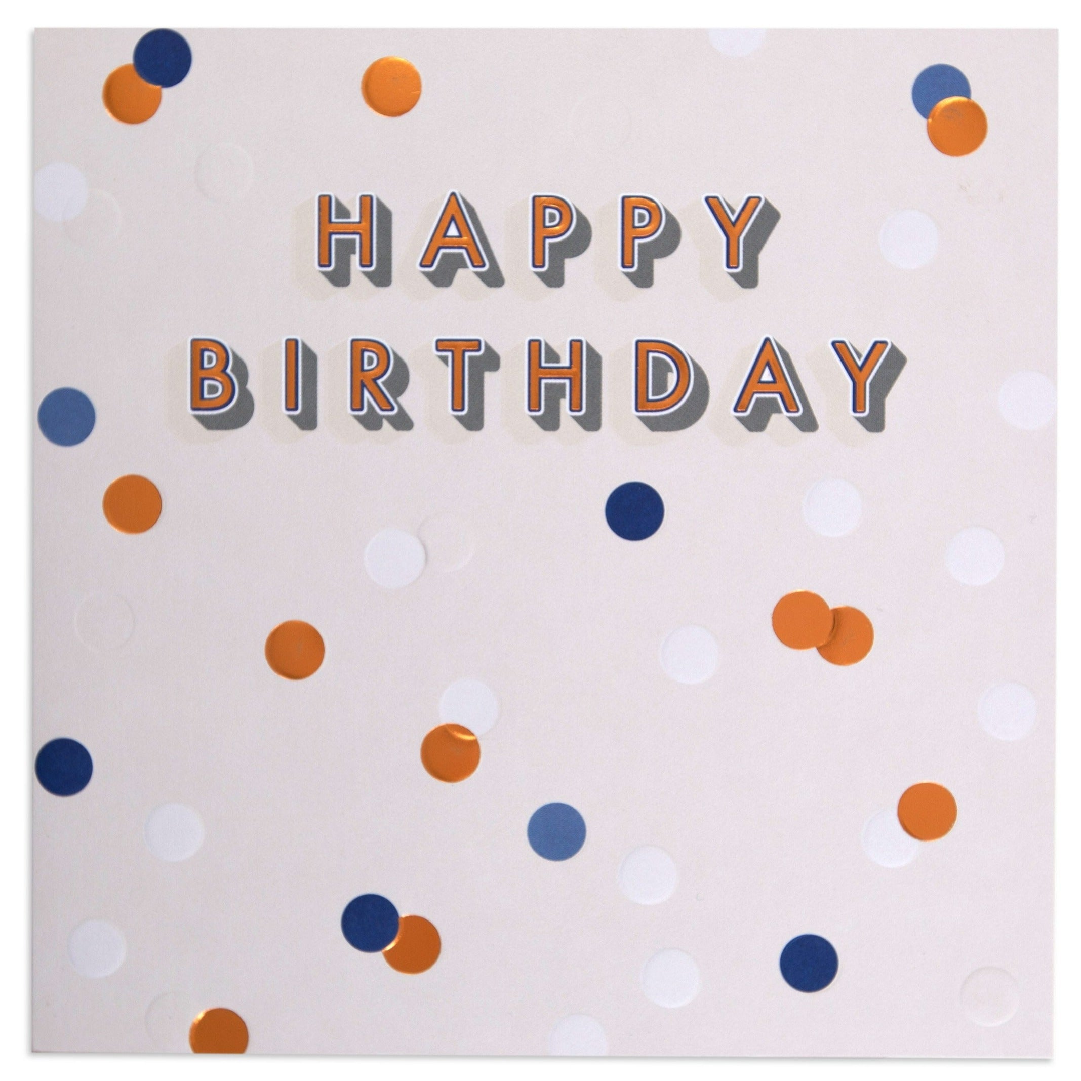 Confetti Dot Contemporary Blank Birthday Card