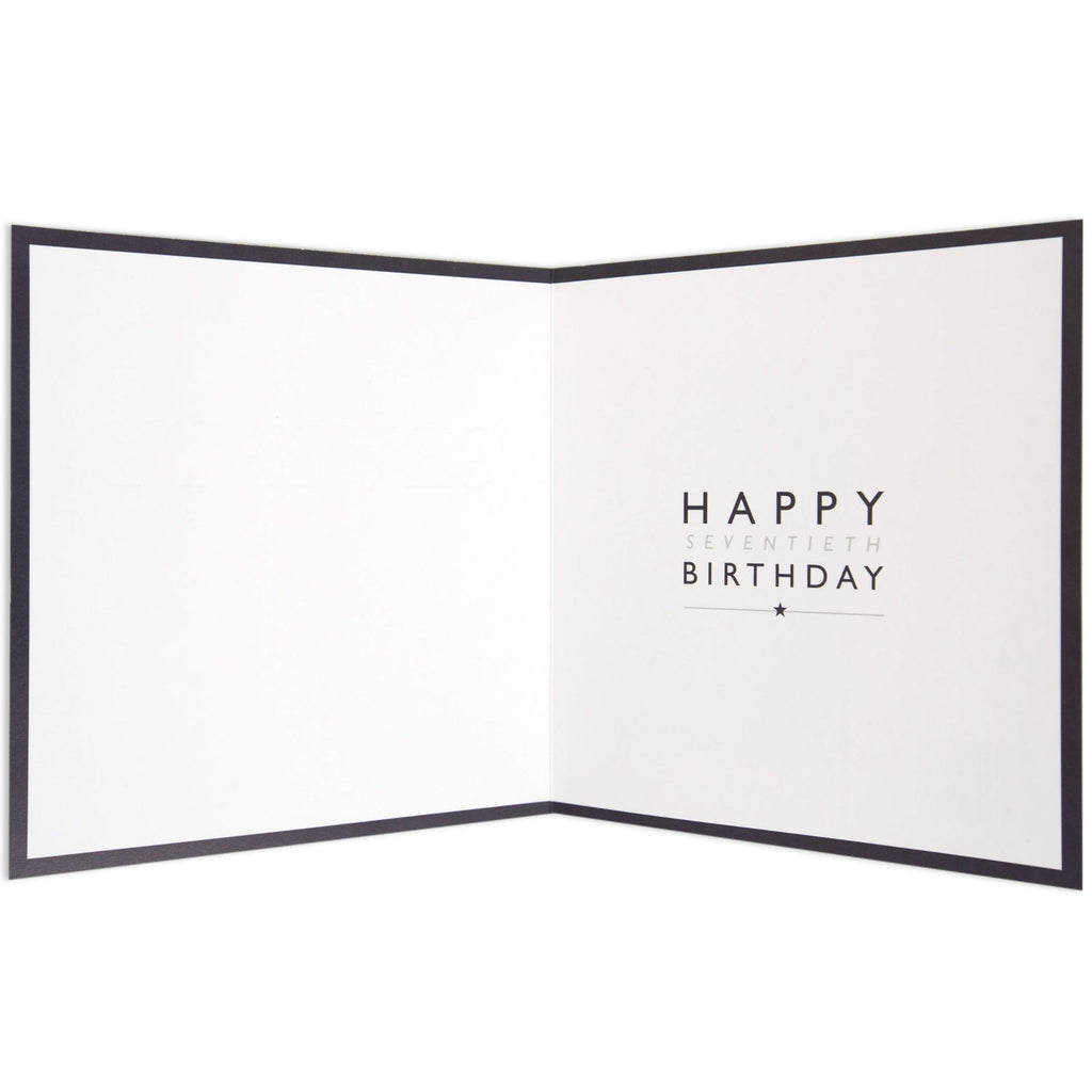 Elegant Silver Glitter 70th Birthday Card