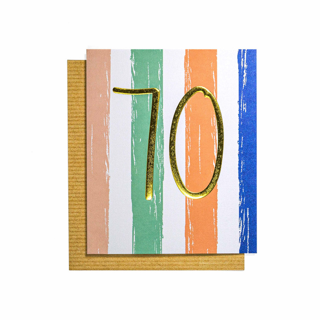 Colourful and Contemporary 70th Birthday Card