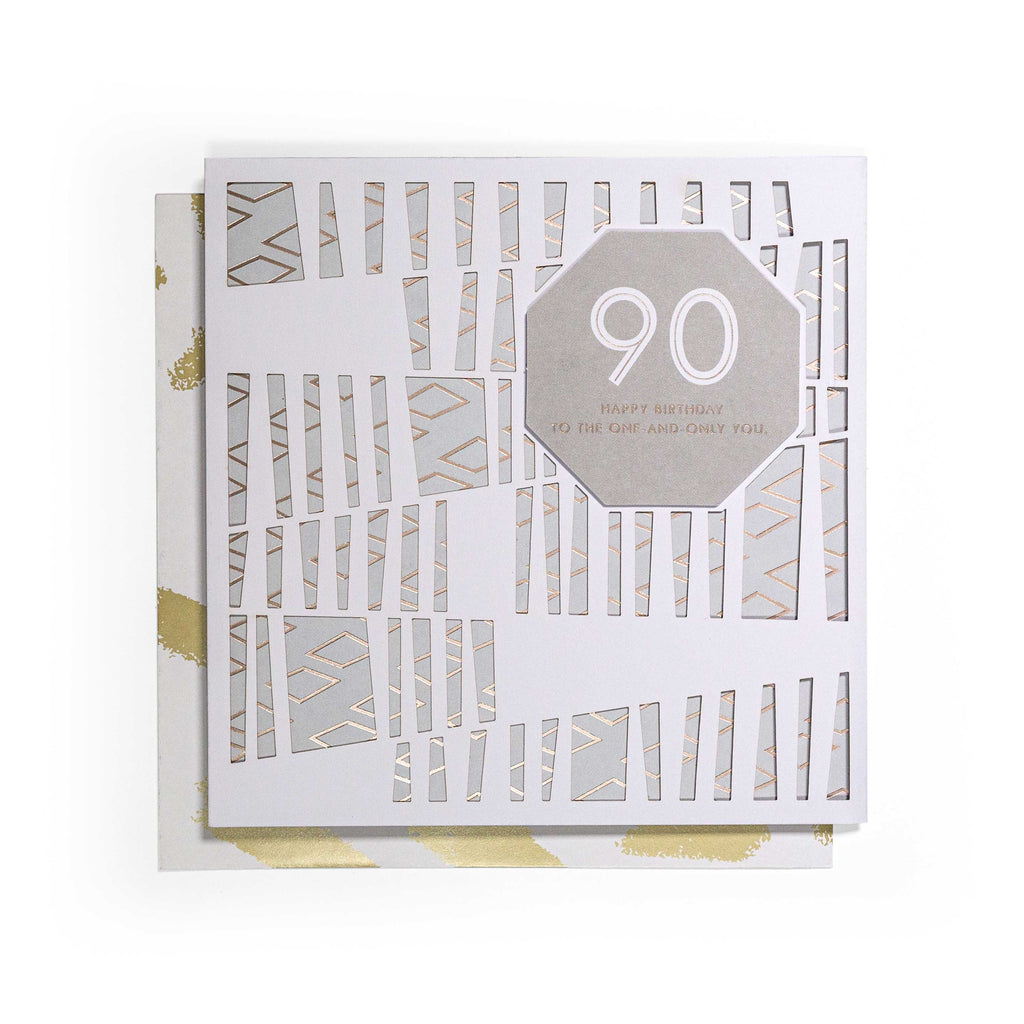 Contemporary Gold 90th Birthday Card