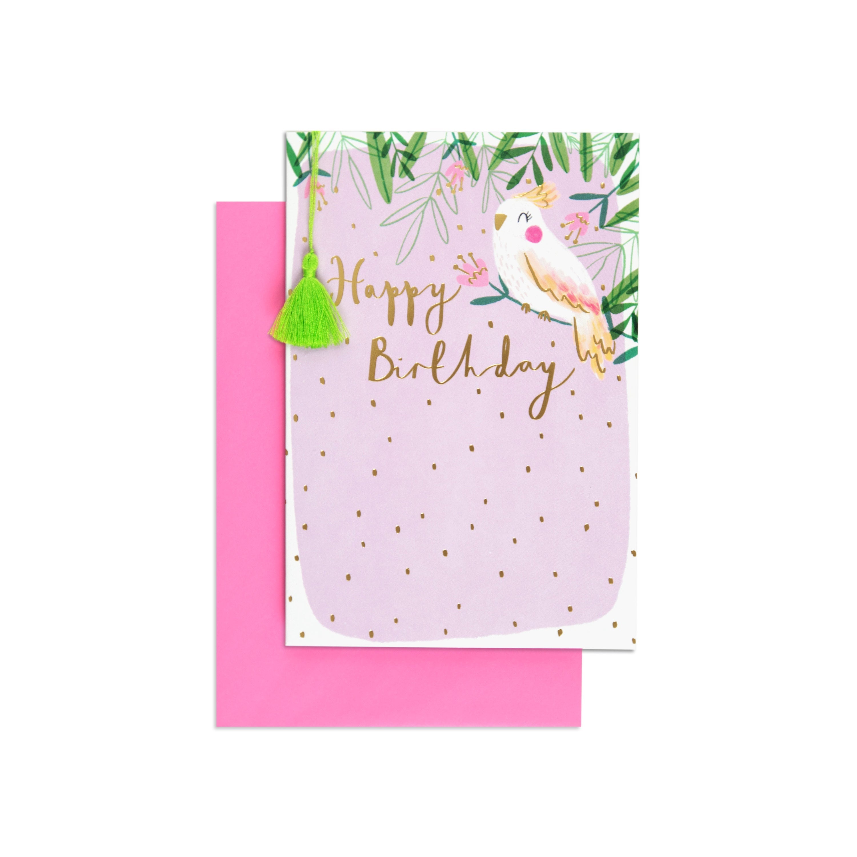 Cheerful Cockatoo Cute Illustrated Birthday Card