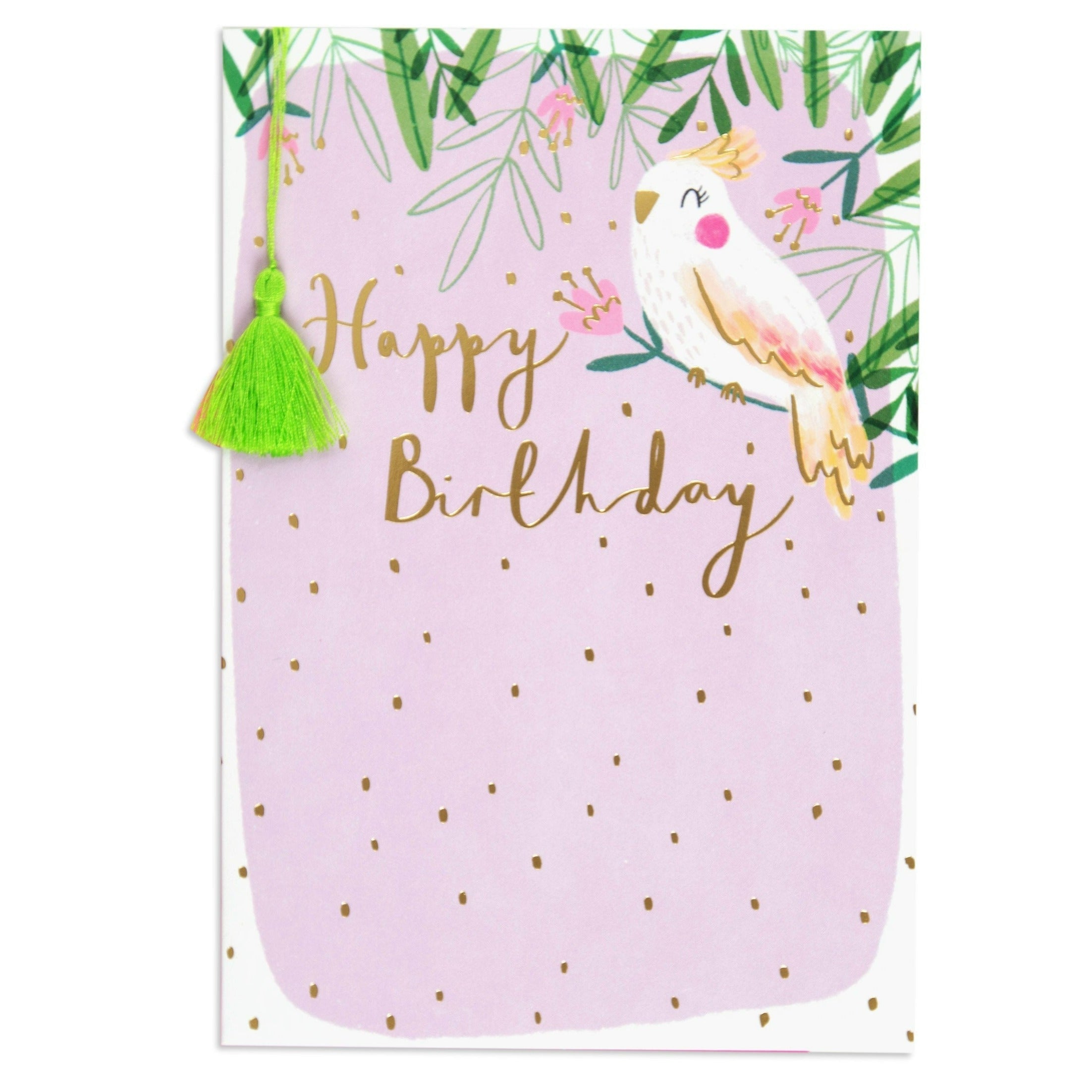 Cheerful Cockatoo Cute Illustrated Birthday Card