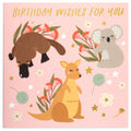 Australian Spirit Bush Buddies Birthday Card  - Koala, Platypus & Kangaroo