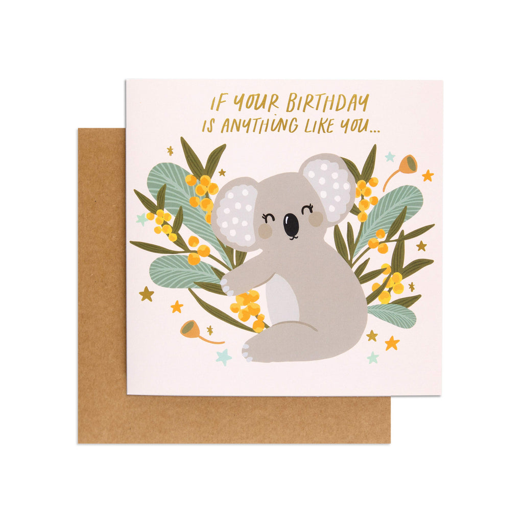 Australian Spirit Bush Buddies Birthday Card  - Koala he