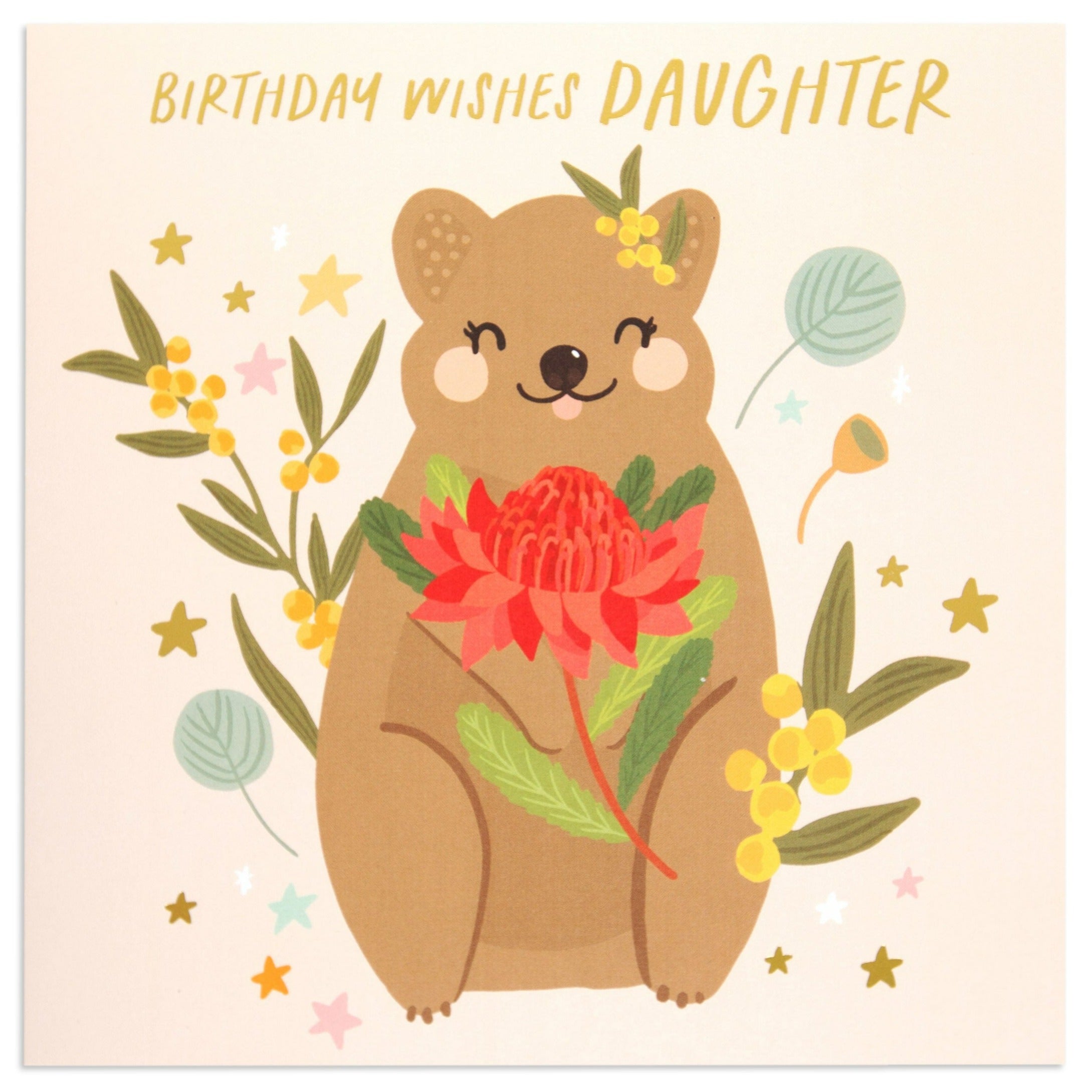 Australian Spirit Bush Buddies Birthday Card For Daughter - Quokka