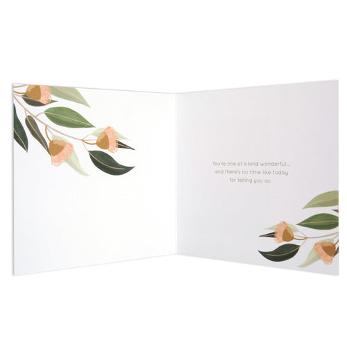 Australian Spirit Among The Gum Trees Birthday Card - Navy Eucalyptus