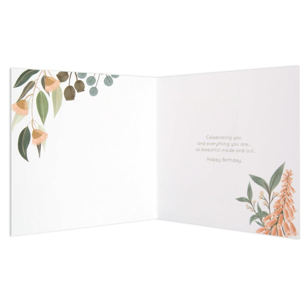 Australian Spirit Among The Gum Trees Birthday Card - Amazing White Flora