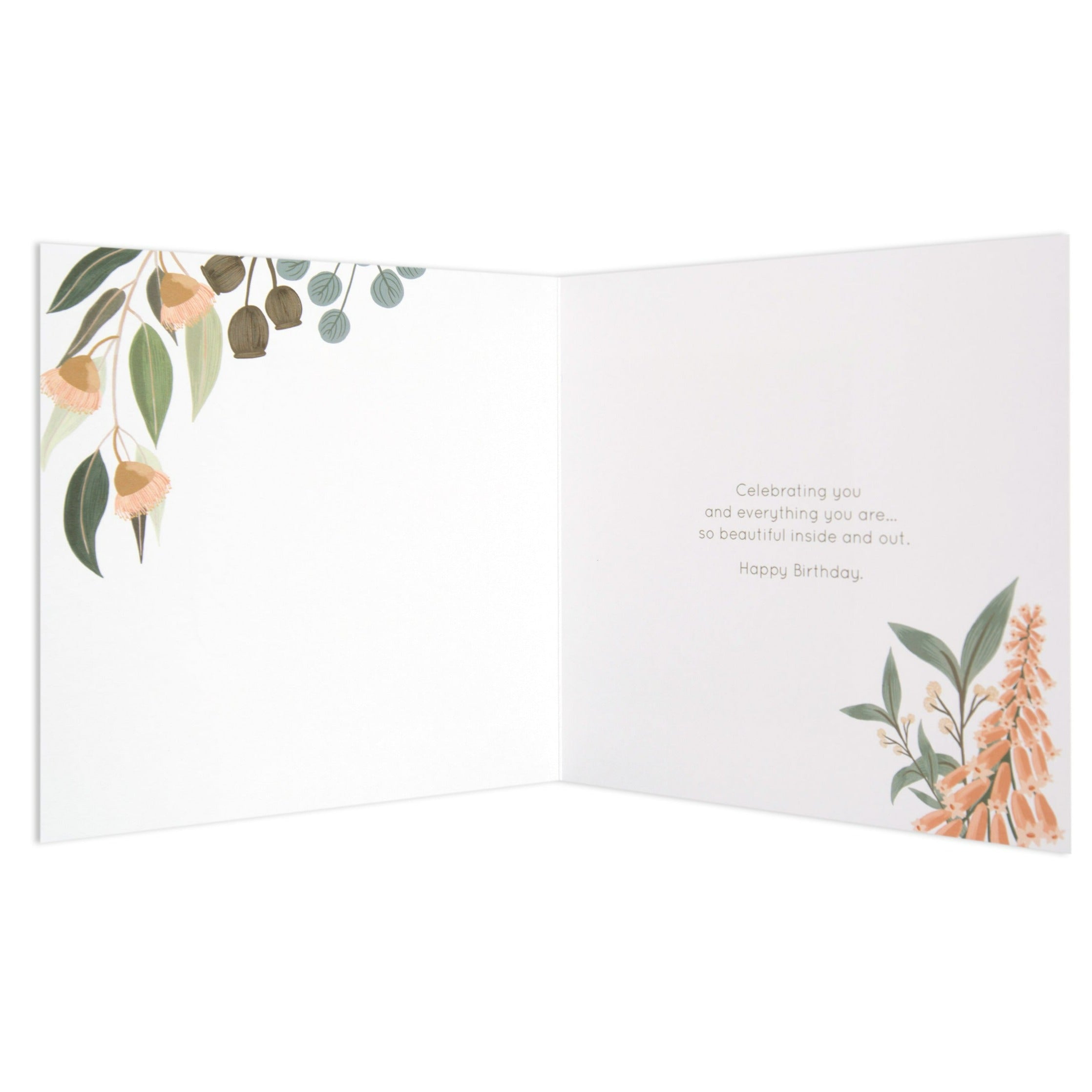 Australian Spirit Among The Gum Trees Birthday Card - Amazing White Flora