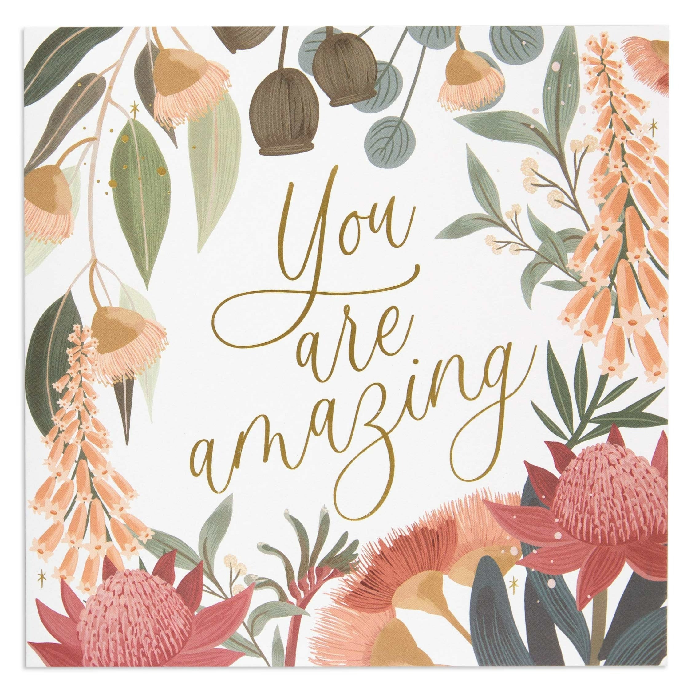 Australian Spirit Among The Gum Trees Birthday Card - Amazing White Flora