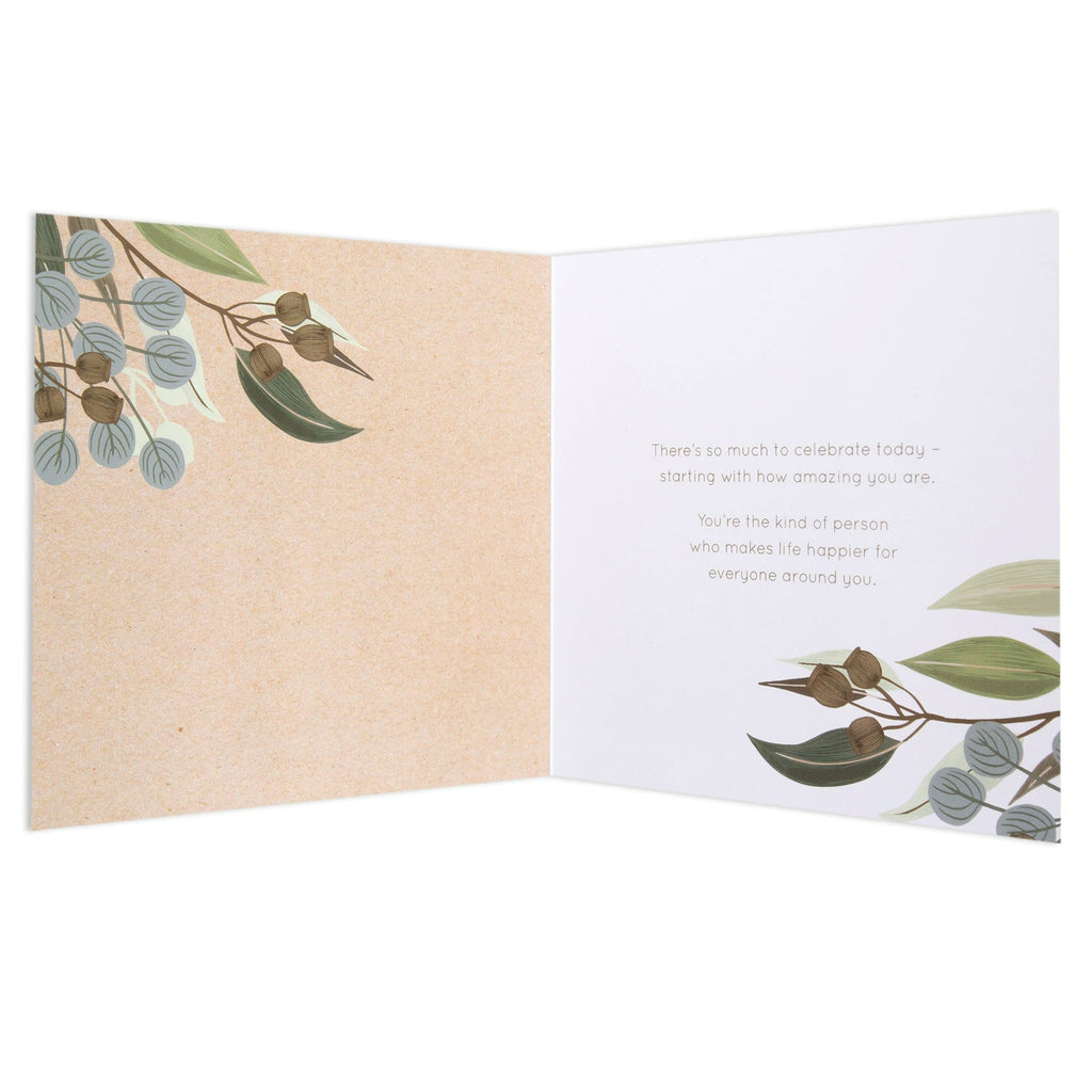 Australian Spirit Among The Gum Trees Birthday Card - Kraft Native Flora