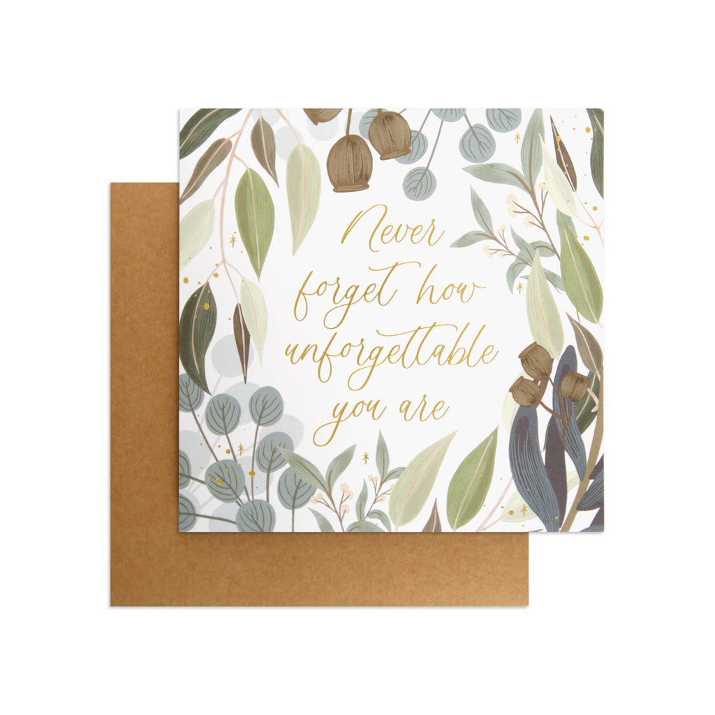 Australian Spirit Among The Gum Trees Birthday Card - Unforgettable White Flora