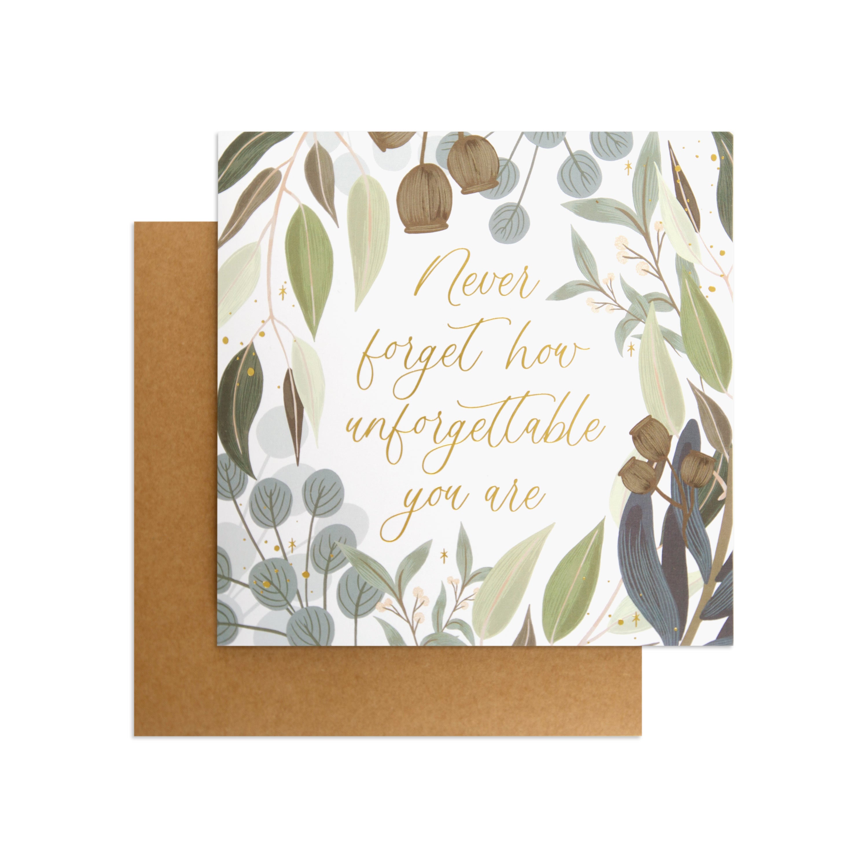 Australian Spirit Among The Gum Trees Birthday Card - Unforgettable White Flora