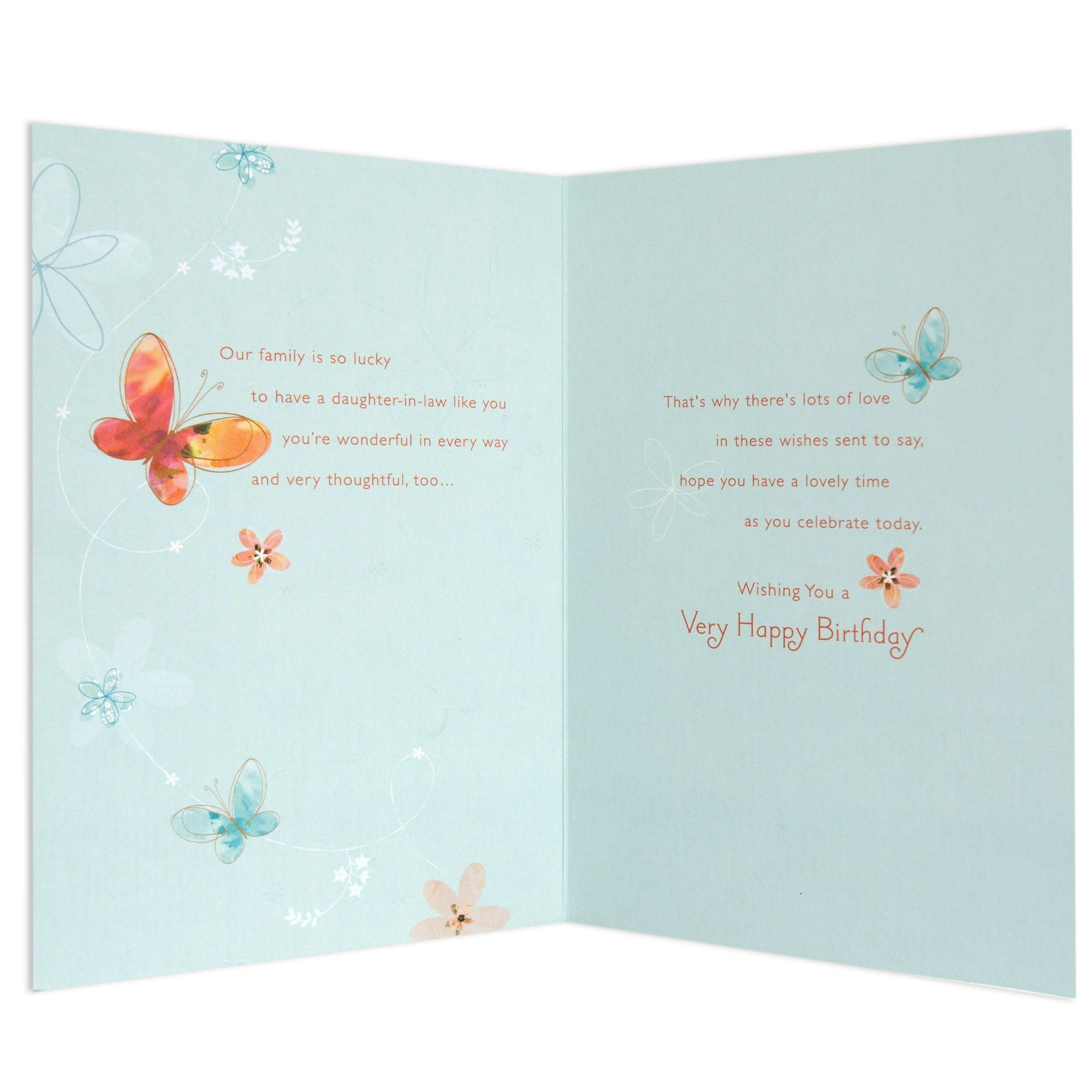 Colourful Butterflies Sweet Daughter-in-Law Birthday Card