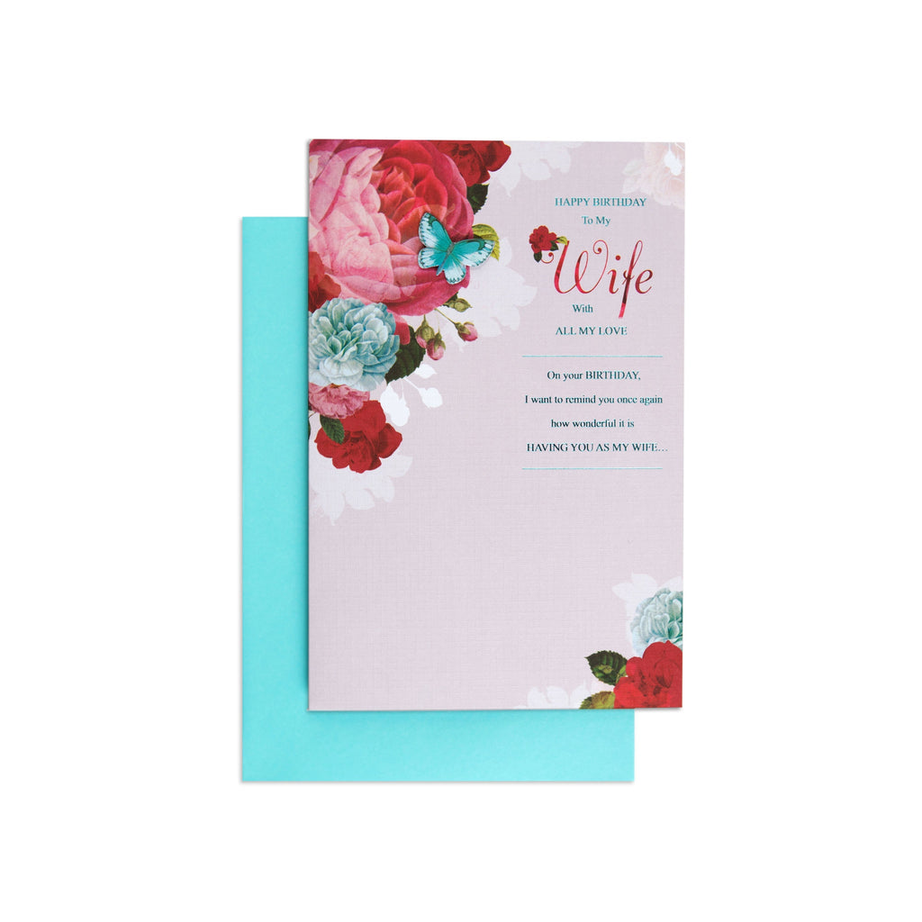 Botanicals Love Of My Life Wife Sweet Birthday Card