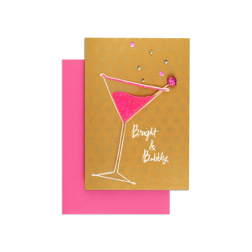Bright And Bubbly Fun Cocktail Birthday Card