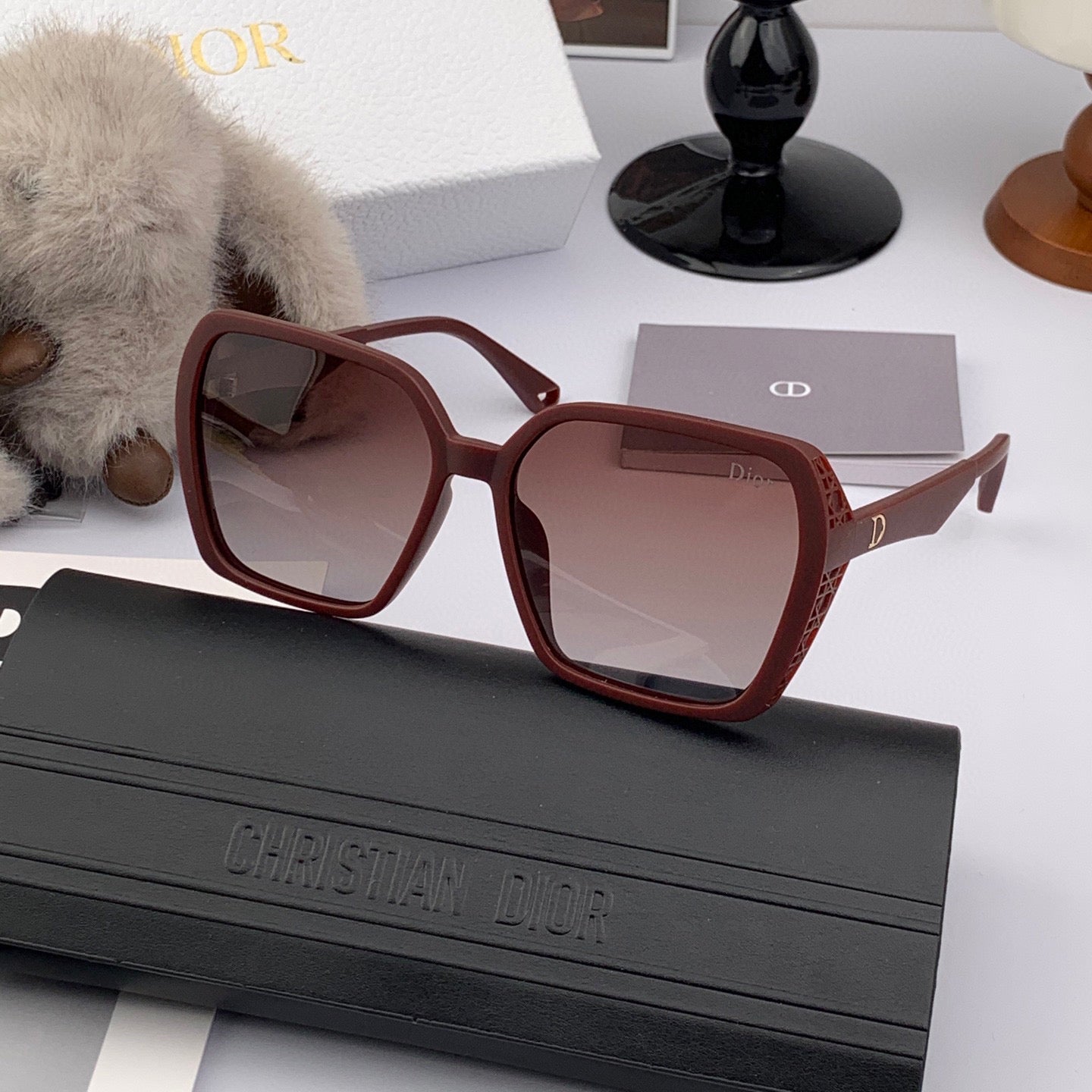 DIOR MONTAIGNE SUNGLASS D7732 IN BROWN ACETATE