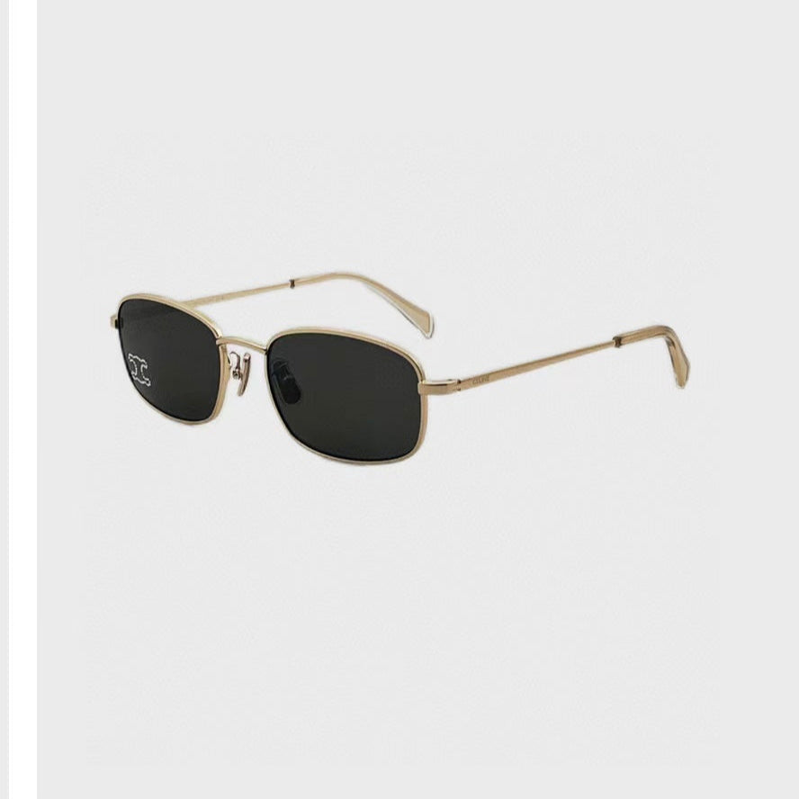 CELINE TRIOMPHE RHINESTONE SUNGLASS CL40285U IN METAL WITH CRYSTALS
