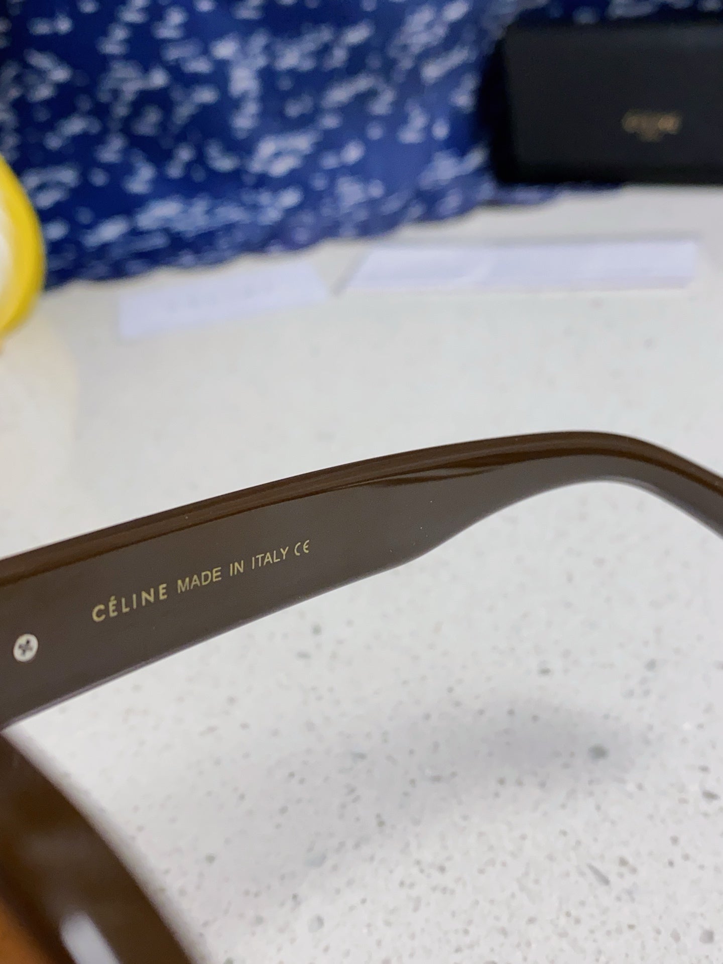 CELINE TRIOMPHE SQUARE SUNGLASS 566742 IN CAMEL ACETATE